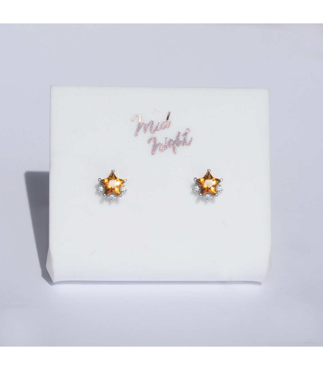 Chapter Fourteen-Citrine Sparkle Star Earrings