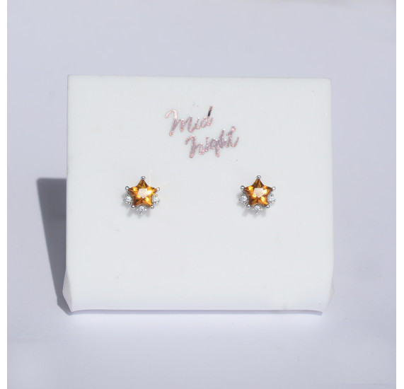 Chapter Fourteen-Citrine Sparkle Star Earrings