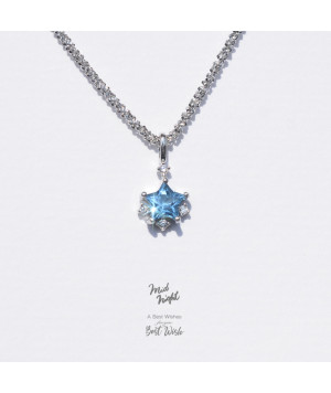 Chapter Thirteen-Swiss Blue Topaz Sparkle Star Necklace