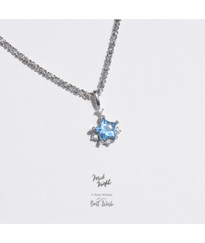 Chapter Thirteen-Swiss Blue Topaz Sparkle Star Necklace