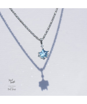 Chapter Thirteen-Swiss Blue Topaz Sparkle Star Necklace