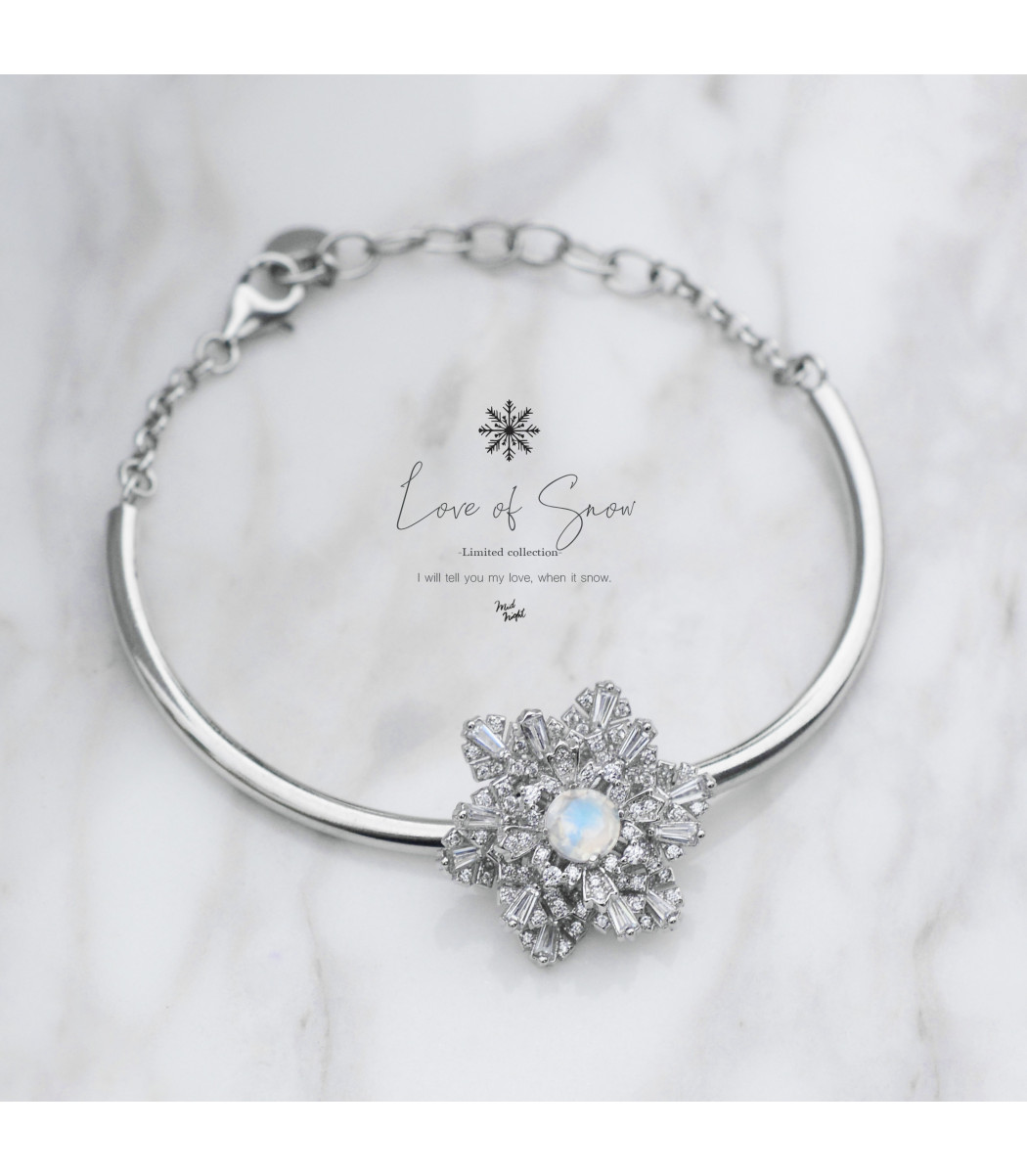 Limited Collection-Moonstone Snowflake Bracelet