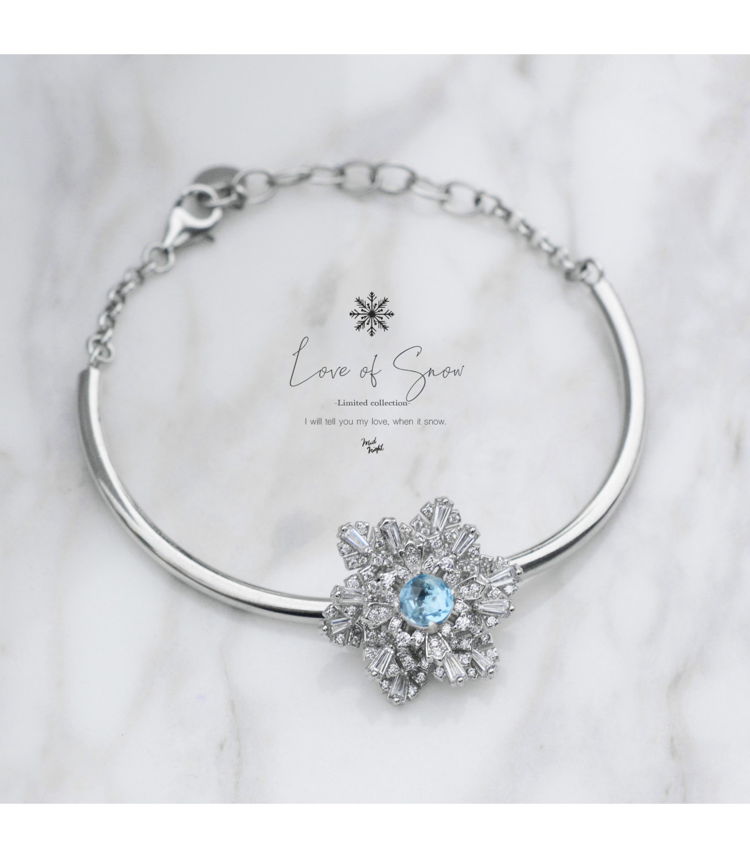 Limited Collection-Swiss Blue Topaz Snowflake Bracelet