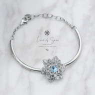 Limited Collection-Swiss Blue Topaz Snowflake Bracelet