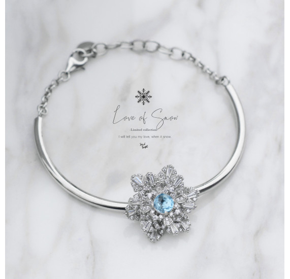 Limited Collection-Swiss Blue Topaz Snowflake Bracelet