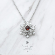 Limited Collection-Garnet Snowflake Necklace