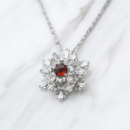 Limited Collection-Garnet Snowflake Necklace