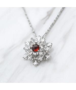 Limited Collection-Garnet Snowflake Necklace