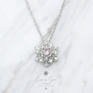 Limited Collection-Rose Stone Snowflake Necklace