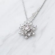 Limited Collection-Rose Stone Snowflake Necklace