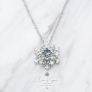 Limited Collection-London Blue Topaz Snowflake Necklace