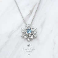 Limited Collection-Swiss Blue Topaz Snowflake Necklace