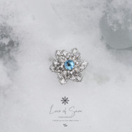 Limited Collection-Swiss Blue Topaz Snowflake Ring