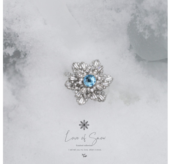 Limited Collection-Swiss Blue Topaz Snowflake Ring