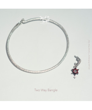 January Birthstone-Garnet Polar Star Two Ways Bangle