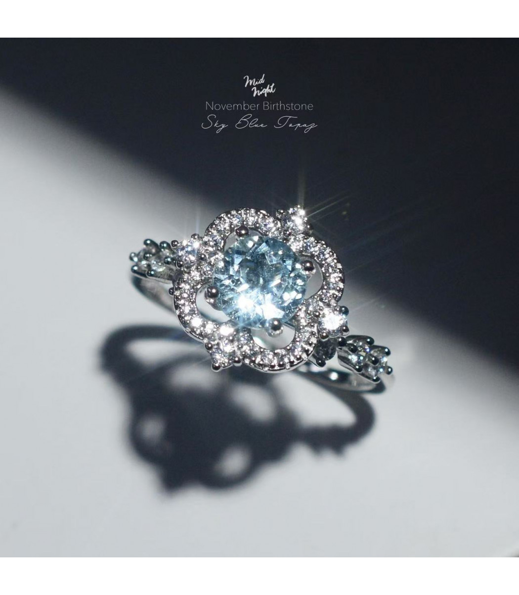 Chapter Thirteen-Sky Blue Topaz Brilliant Ring 