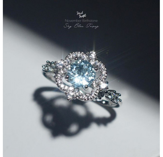 Chapter Thirteen-Sky Blue Topaz Brilliant Ring 