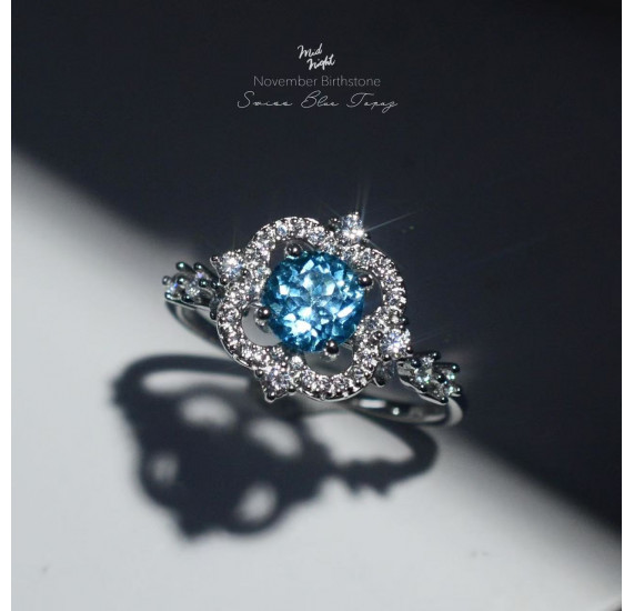 Chapter Thirteen-Swiss Blue Topaz Brilliant Ring 